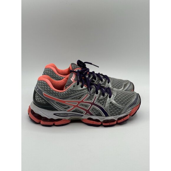 Asics GEL-Evate 2 Women Grey Silver Orange Purple Running Shoe T4A7N Size 6.5 - Picture 1 of 12